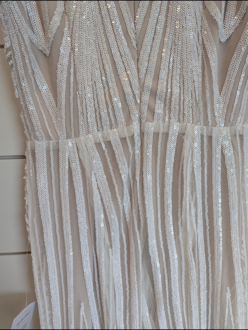 Lulus Wedding Dress Sequen Plunge Neck Splendorous Love Size XS Vintage Inspired - Picture 8 of 12